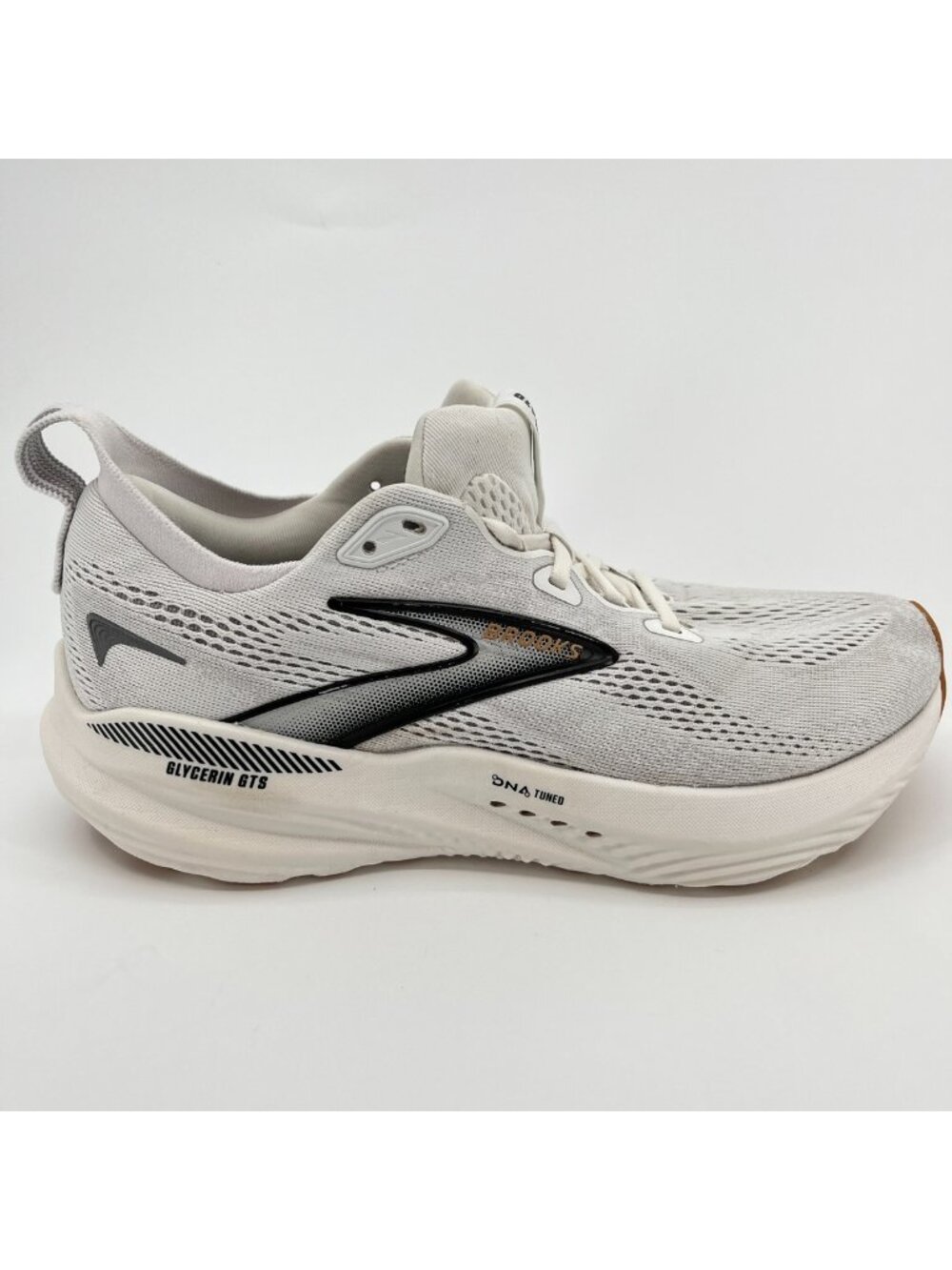 Brooks Glycerin GTS 22 Womens Size 9 White Black Athletic Running Shoes Sneakers